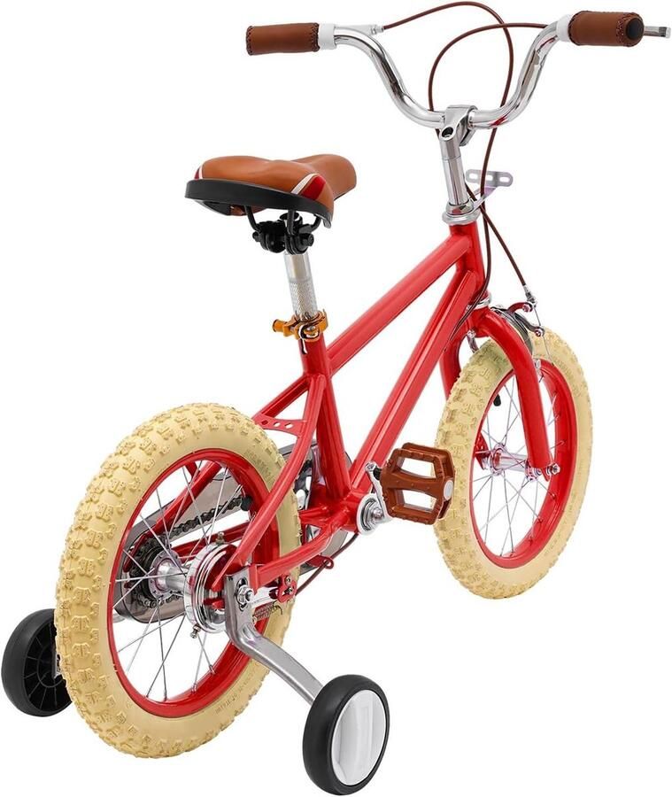 Kinderfiets sfiets sfiets Eerste Fiets Avonturen Met Poppenzitje Steunwielen 14 inch Rood