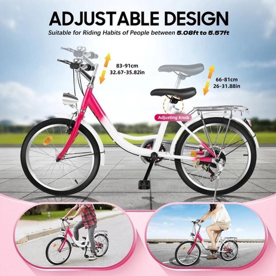 Kinderfiets – sfiets – sfiets – Fiets Voor Kinderen – 20-Inch – 6 Versnellingen – Verstelbaar Stuur En Zadel