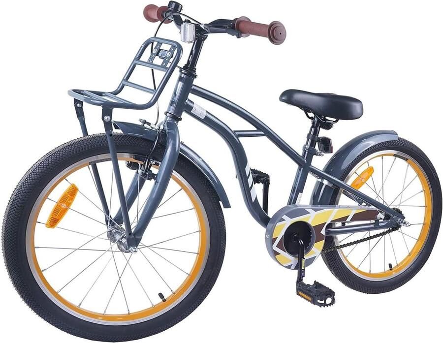 Kinderfiets sfiets sfiets Veilig Fietsen Laag Spanframe 22 inch Donkergrijs