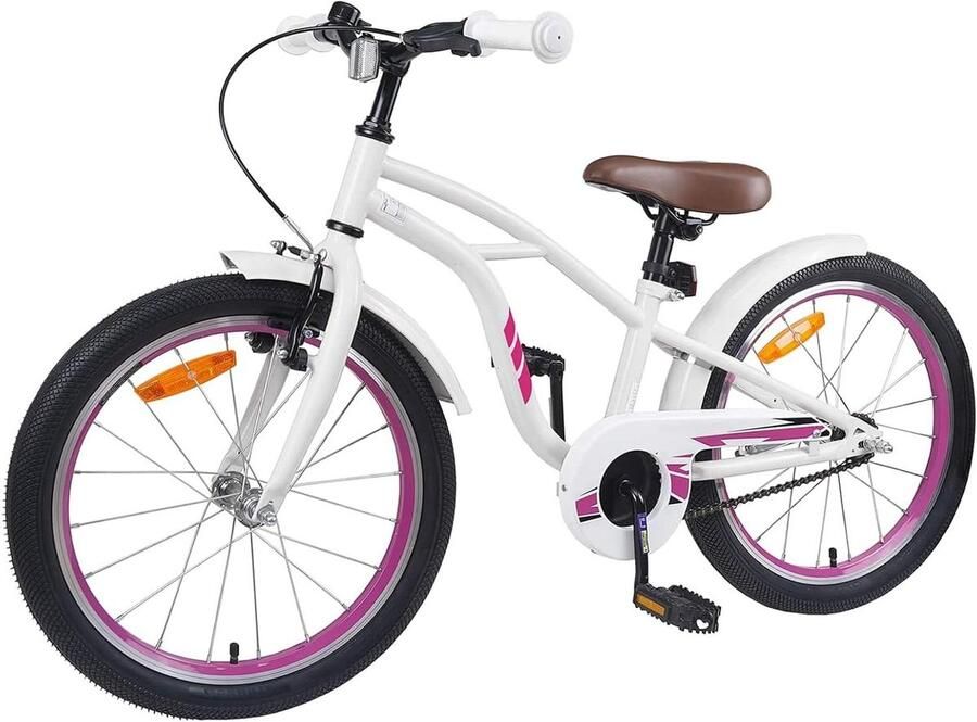 Kinderfiets sfiets sfiets Fietsen Leren Verstelbaar Stuur Zadel 20 inch Wit