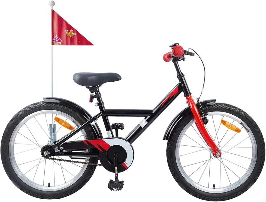 Kinderfiets sfiets sfiets Fietsen Leren Verstelbaar Stuur Zadel 20 inch Zwart
