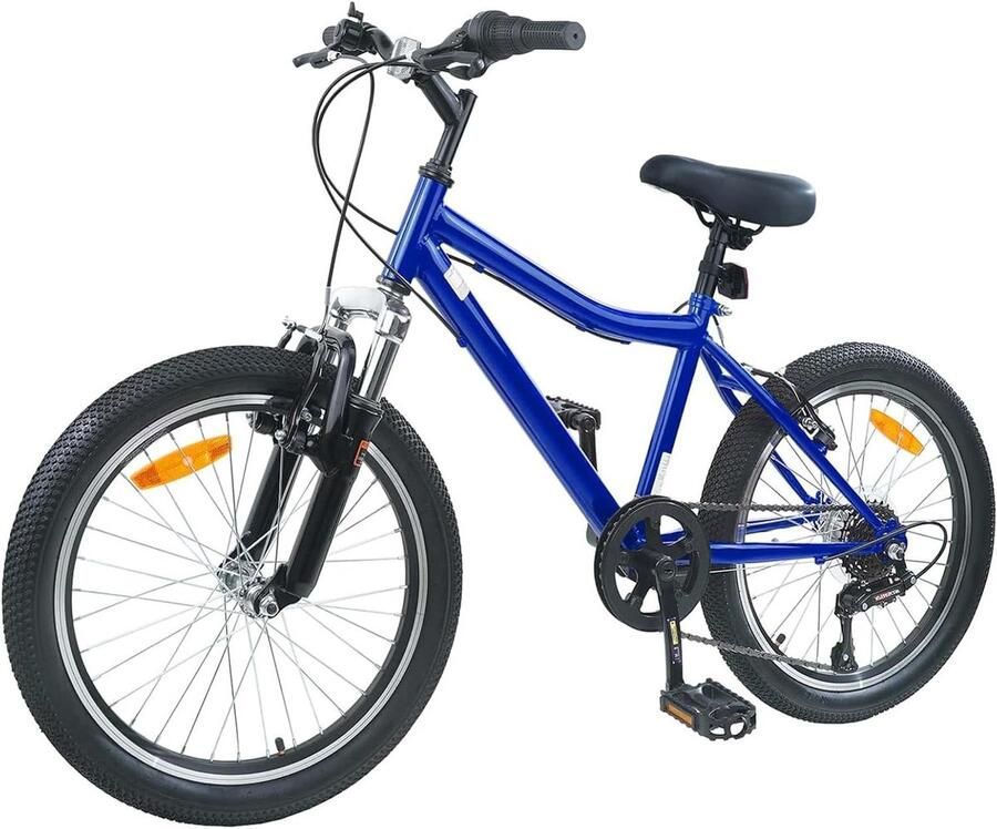 Kinderfiets sfiets sfiets Fietstraining Buiten 6 Versnellingen Verstelbaar 20 Inch Donkerblauw
