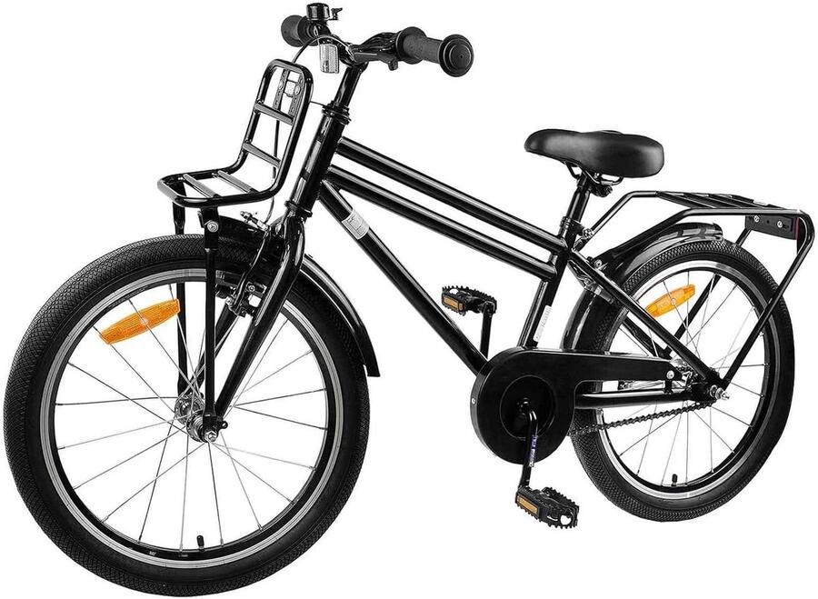 Kinderfiets sfiets sfiets Fietstraining Buiten Spelen Robuust Stalen Frame 20 inch Zwart