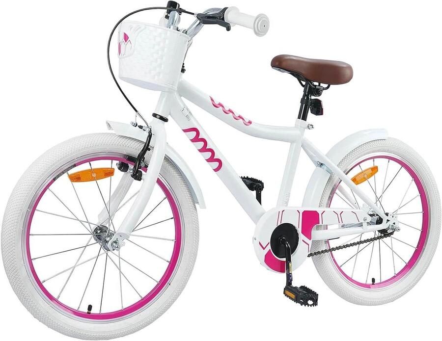 Kinderfiets sfiets sfiets Fietstraining Buiten Verstelbaar Stuur Zadel 20 inch Wit
