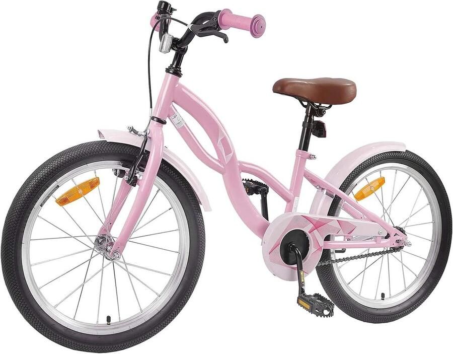 Kinderfiets sfiets sfiets Fietstraining Schoolritten Verstelbaar Stuur Zadel 20 inch Lichtroze