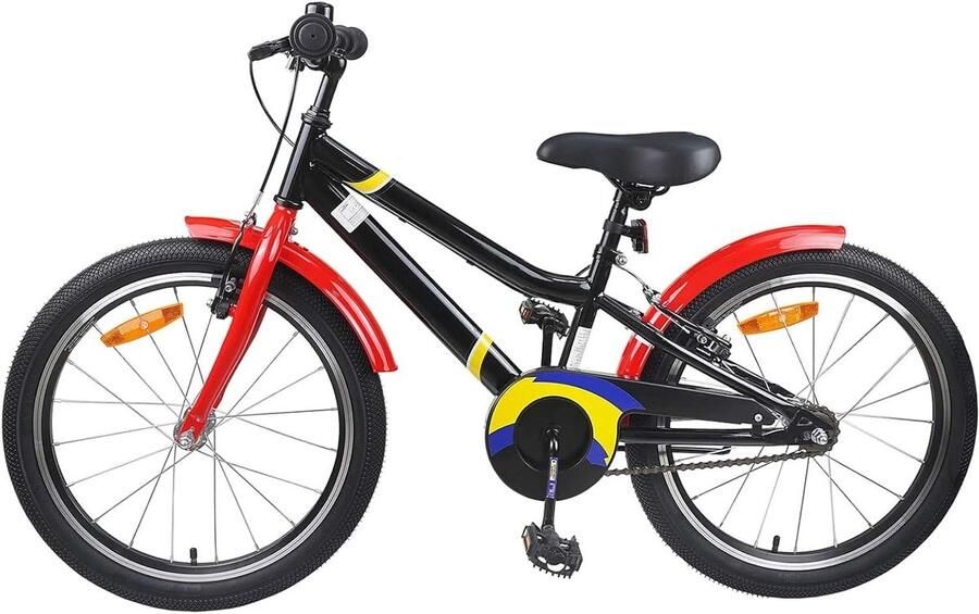 Kinderfiets sfiets sfiets Lekker Fietsen Stalen Frame 24 Inch Zwart Rood