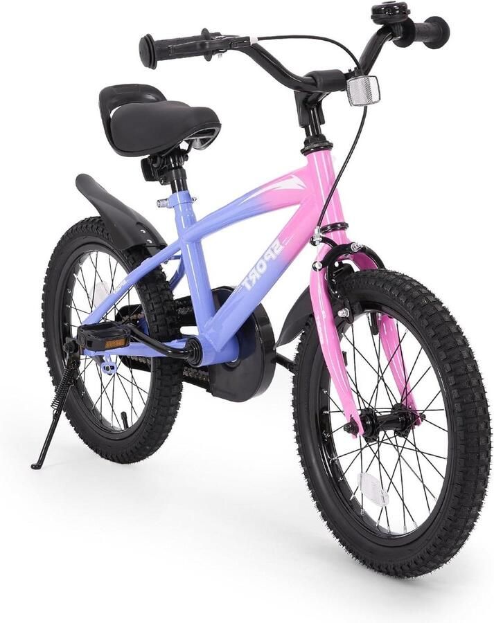 Kinderfiets sfiets sfiets Leren Fietsen Dubbel Remsysteem 16 inch Paars Kleurverloop