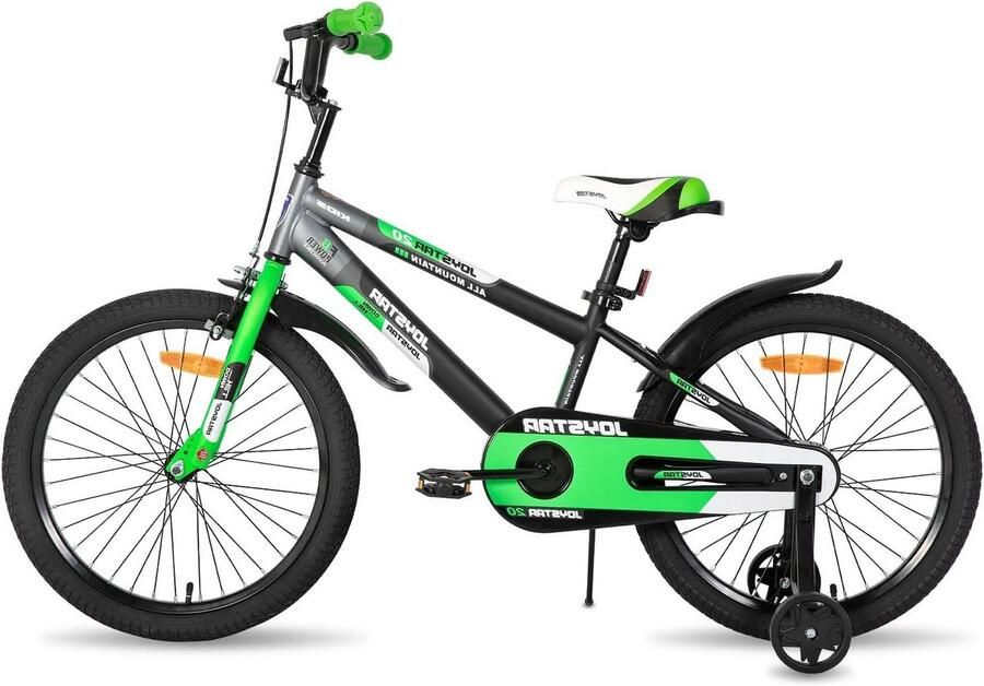 Kinderfiets sfiets sfiets Leren Fietsen Dubbel Remsysteem 20 inch Groen