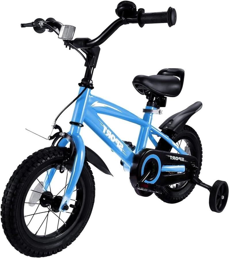 Kinderfiets sfiets sfiets Leren Fietsen Dubbele Rem 12 inch Blauw