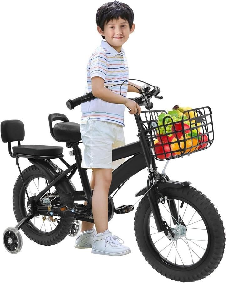 Kinderfiets sfiets sfiets Leren Fietsen In Hoogte Verstelbaar 14 inch Zwart
