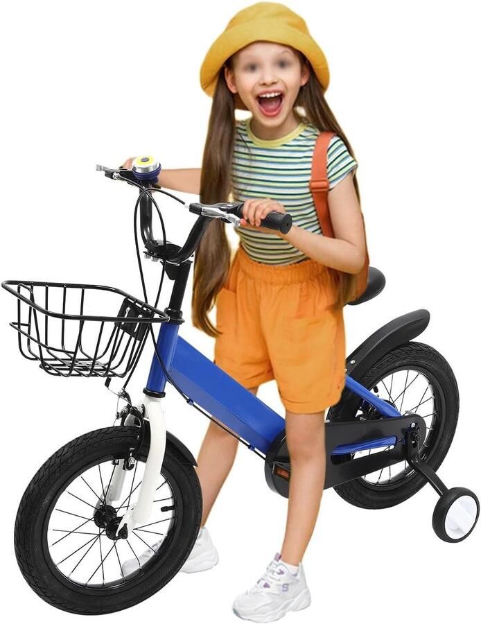 Kinderfiets sfiets sfiets Leren Fietsen Inclusief Steunwielen 14 inch Blauw