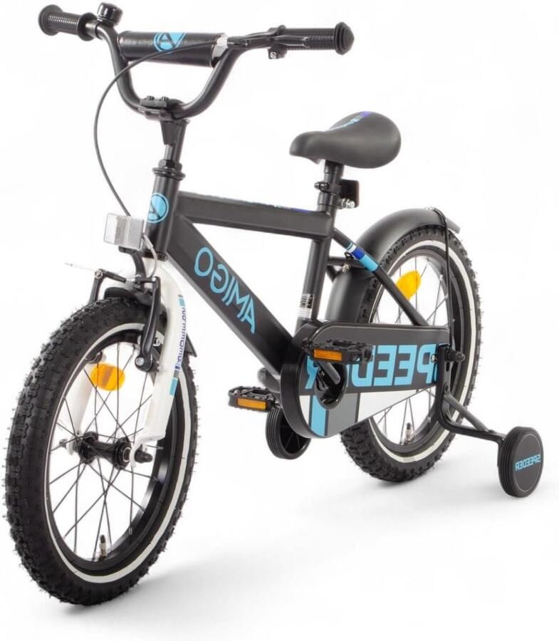 Kinderfiets sfiets sfiets Leren Fietsen Kindvriendelijk remsysteem 16 inch Zwart Blauw