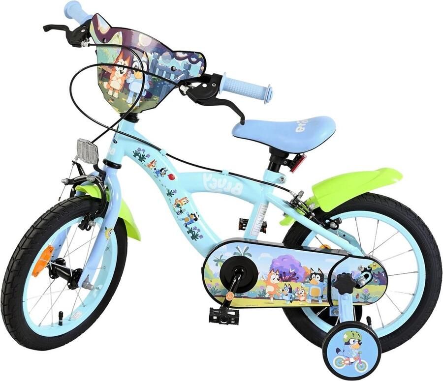 Kinderfiets sfiets sfiets Leren Fietsen Met Bluey Afbeeldingen 14 inch Blauw