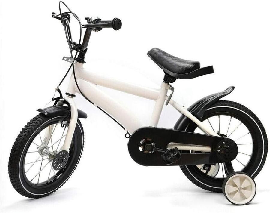 Kinderfiets sfiets sfiets Leren Fietsen Stabiliteit Veiligheid Driehoek 14 inch Wit