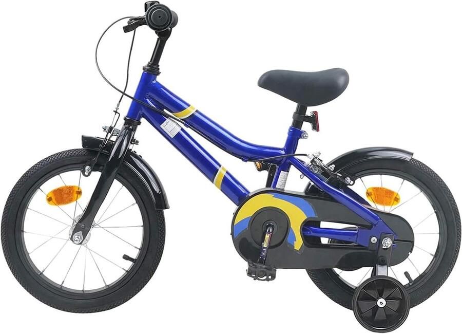Kinderfiets sfiets sfiets Leren Fietsen Stalen Frame 12 inch Blauw en Zwart