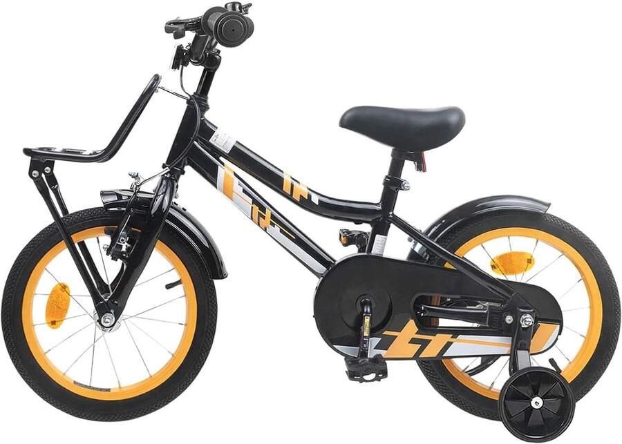 Kinderfiets sfiets sfiets Leren Fietsen Stalen Frame 16 inch Oranje Zwart