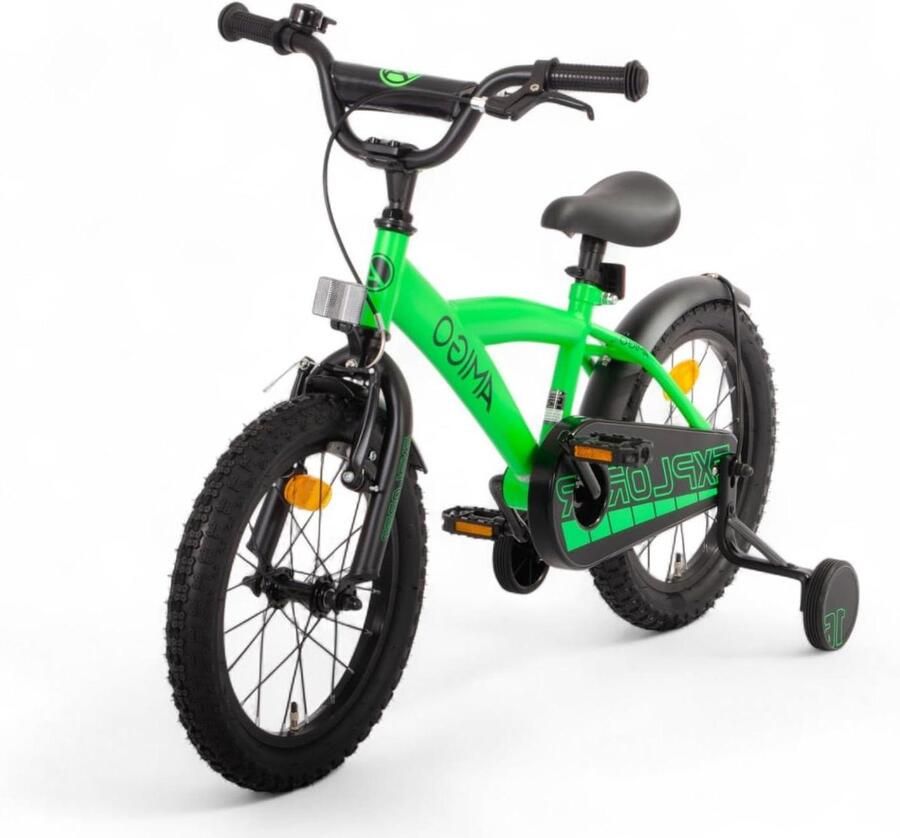 Kinderfiets sfiets sfiets Leren Fietsen Terugtraprem en V-Brake 16 inch Groen Zwart