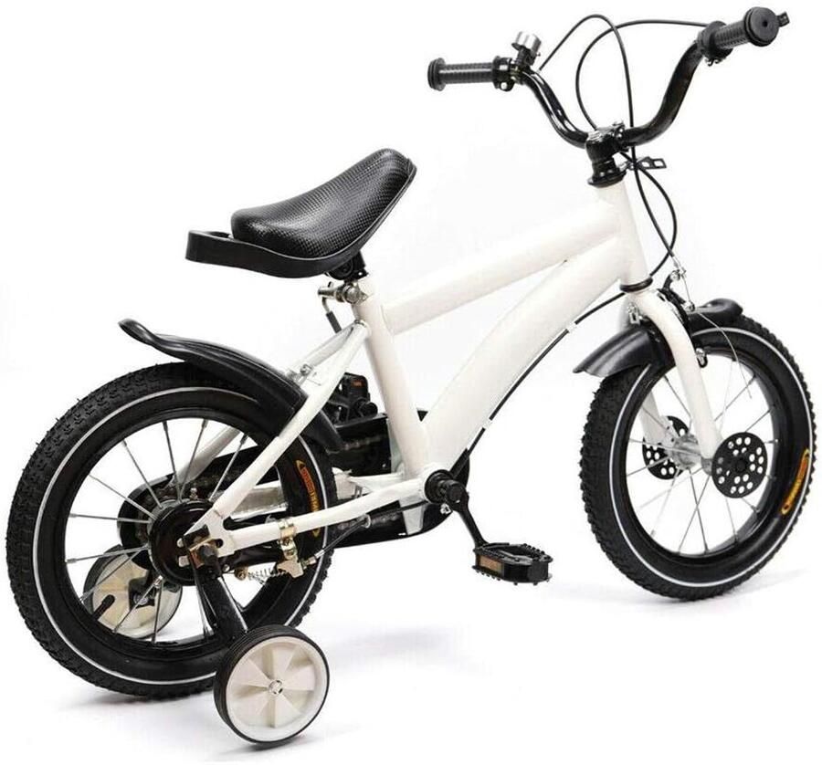 Kinderfiets sfiets sfiets Leren Fietsen Veiligheidsdriehoek Stabiliteit 14 inch Wit