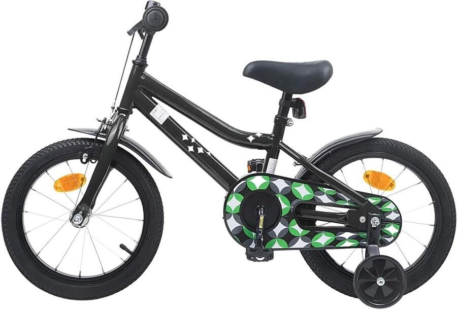 Kinderfiets Klassieke fiets Stadsfiets Leren fietsen Verstelbaar stuur en zadel 12 inch Zwart