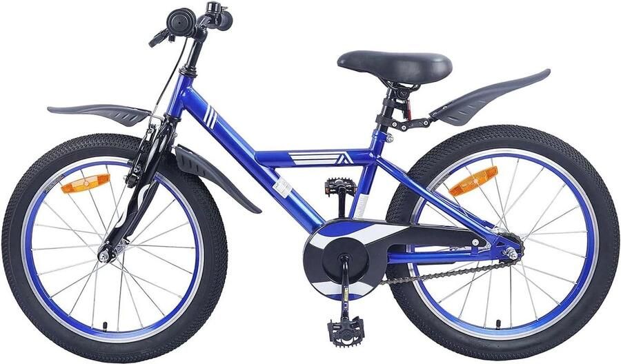 Kinderfiets sfiets sfiets Leren Fietsen Verstelbaar Stuur Zadel 18 inch Donkerblauw