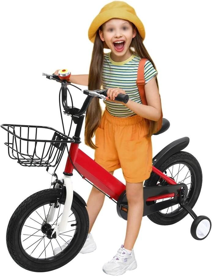 Kinderfiets sfiets sfiets Leren Fietsen Verstelbaar Zadel 14 inch Rood