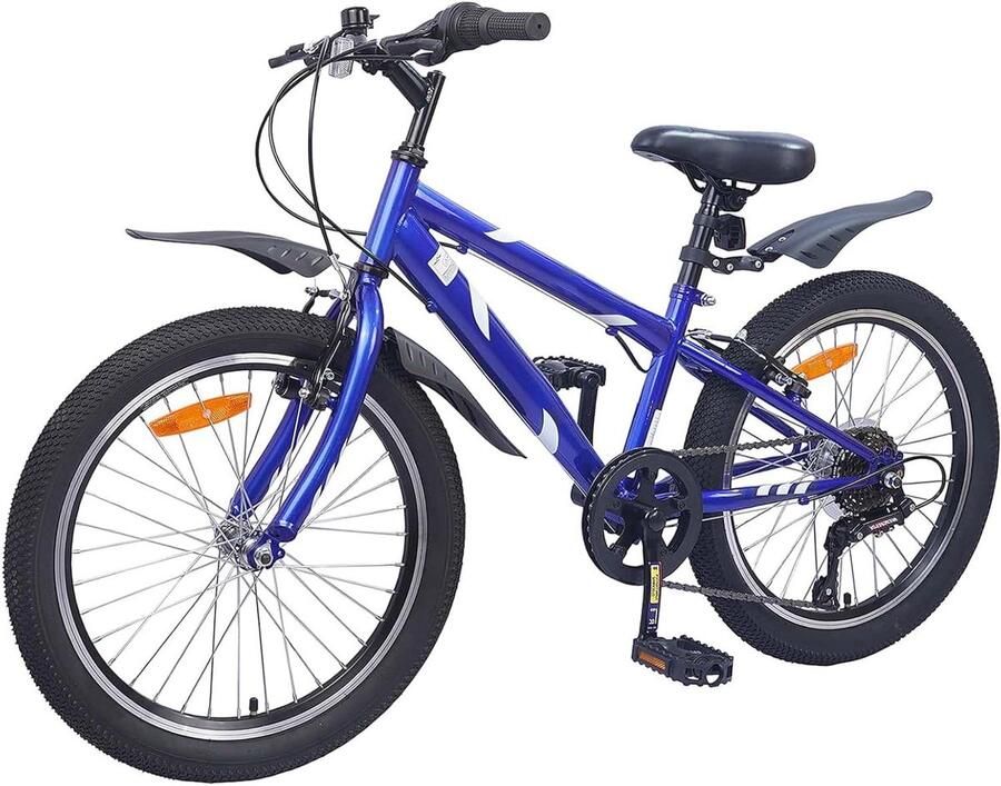 Kinderfiets sfiets sfiets Schoolritten Parkritten 6 Versnellingen Instelbaar 20 inch Donkerblauw