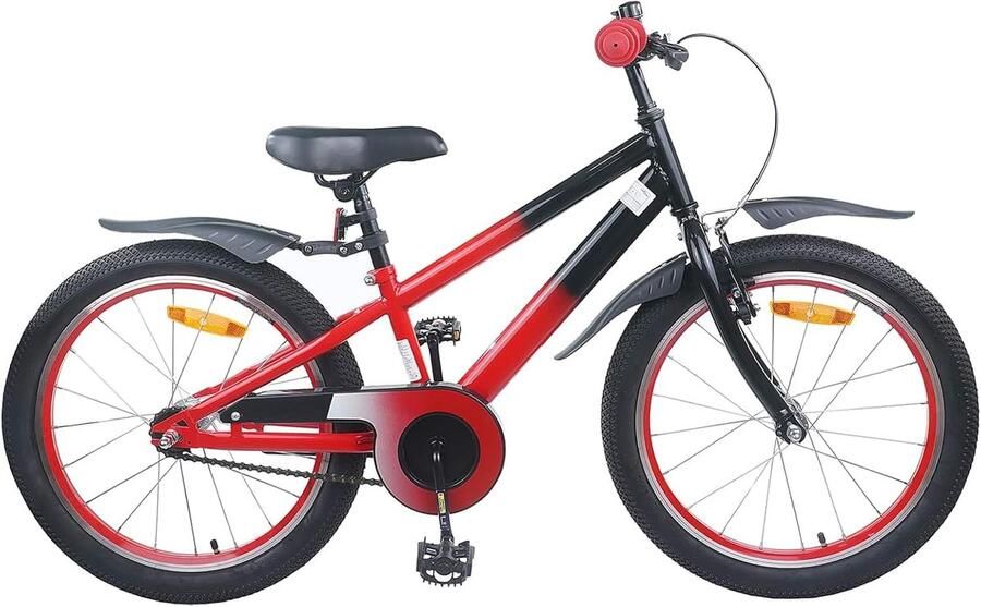 Kinderfiets sfiets sfiets Stad en Buurt Stabiele Stalen Frame Verstelbaar Zadel Rood Zwart