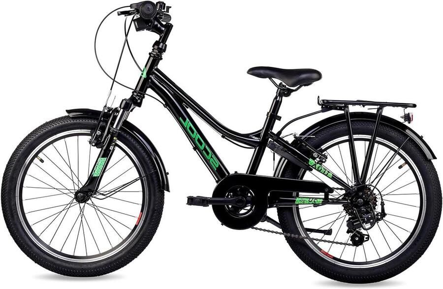 Kinderfiets sfiets sfiets Stadsritten Uitjes 6 versnellingen derailleur 20 inch Zwart Neon Groen