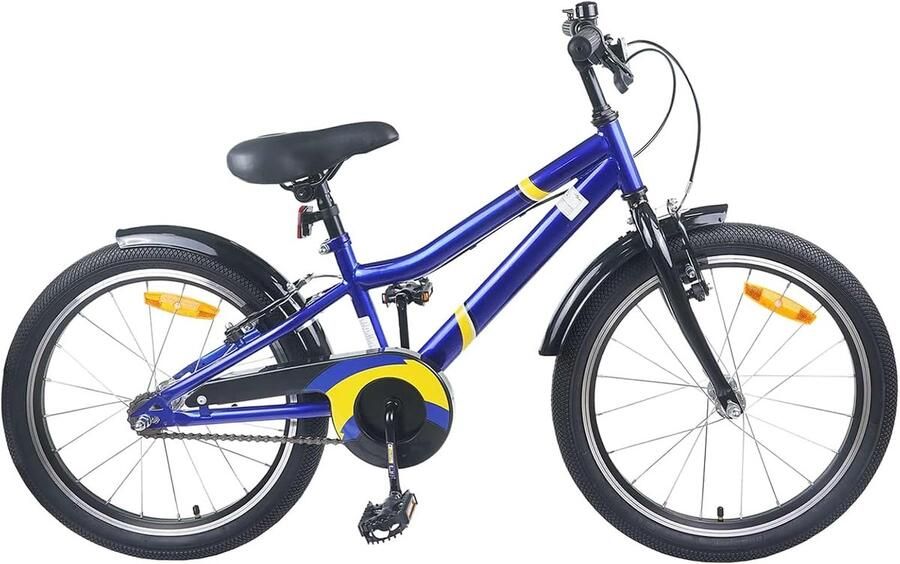 Kinderfiets sfiets sfiets Stadsverkenning Avontuur Stevig Stalen Frame 20 Inch Blauw Zwart