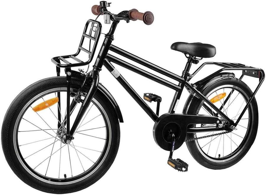 Kinderfiets sfiets sfiets Veilig Fietsen Robuust Stalen Frame 18 inch Zwart