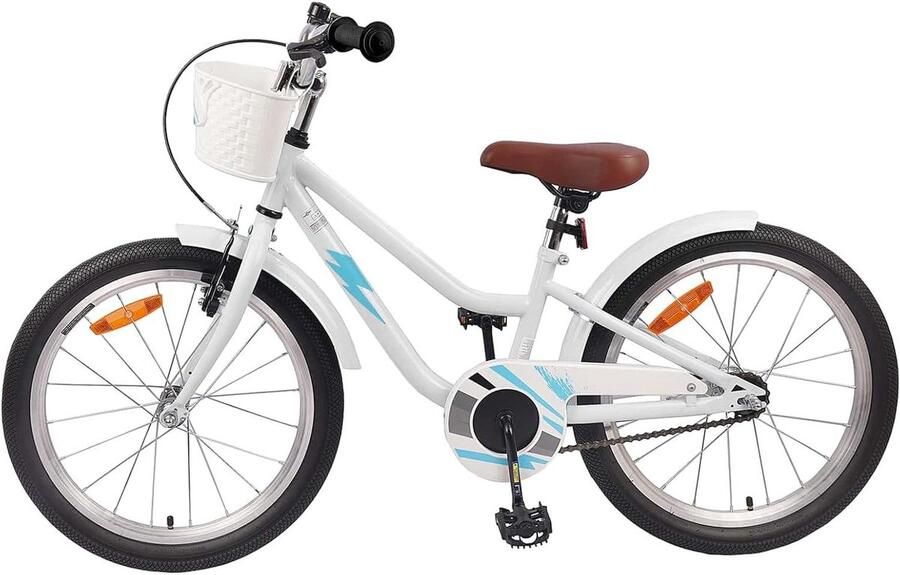 Kinderfiets sfiets sfiets Veilig Fietsen Verstelbaar Stuur 18 inch Wit