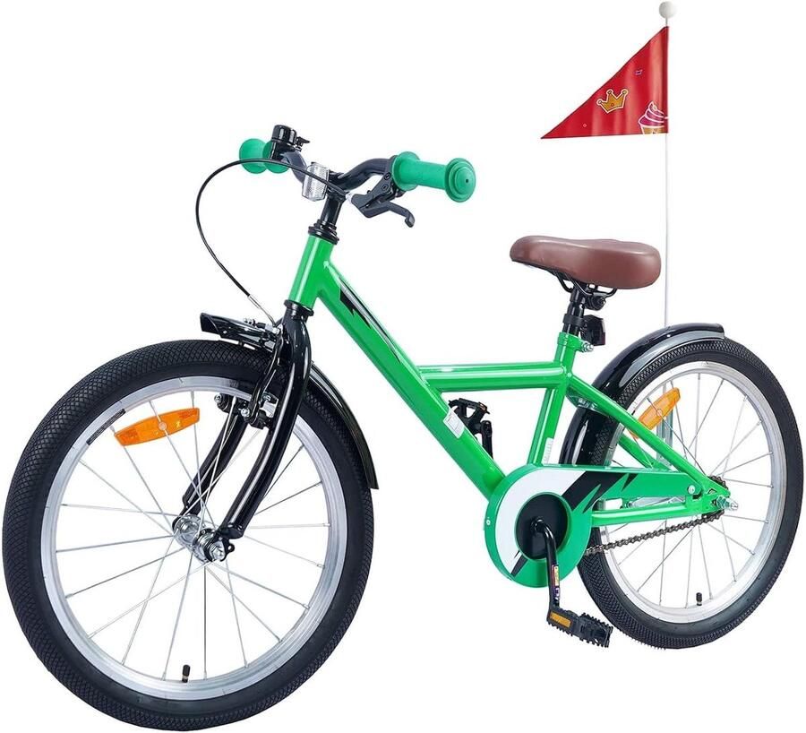 Kinderfiets sfiets sfiets Veilig Fietsen Verstelbaar Stuur Zadel 20 Inch Groen