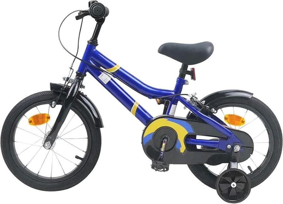 Kinderfiets sfiets sfiets Veilig Leren Fietsen Stalen Frame 14 inch Blauw Wit