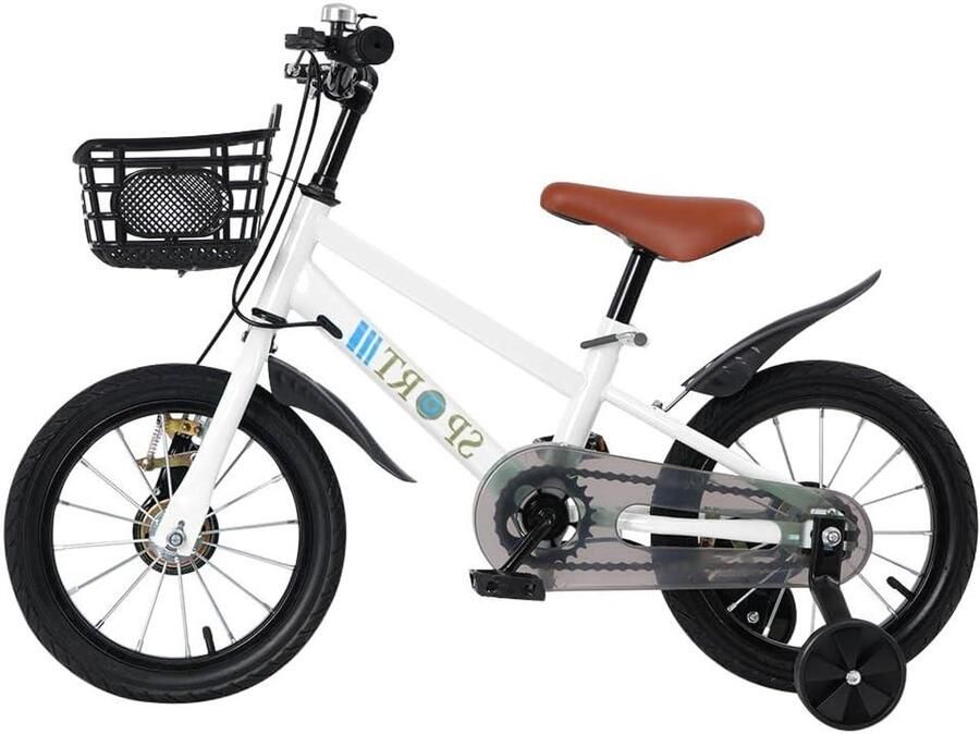 Kinderfiets sfiets sfiets Veilig Leren Fietsen Stalen Frame 16 inch Wit