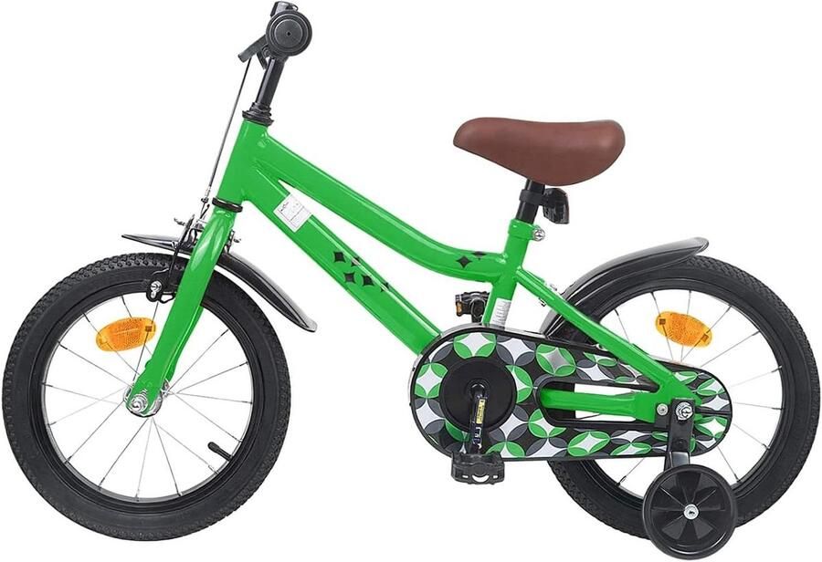 Kinderfiets sfiets sfiets Veilig Leren Fietsen Verstelbaar Stuur Zadel 16 Inch Groen