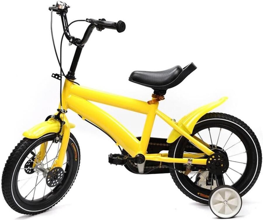 Kinderfiets sfiets sfiets Veilig Leren Fietsen Verstelbaar Zadel Stuur 14 inch Geel