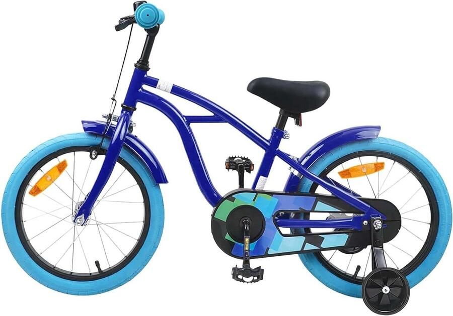 Kinderfiets Jongensfiets Peuterfiets Buiten Spelen Klassiek Design 16 inch Donkerblauw