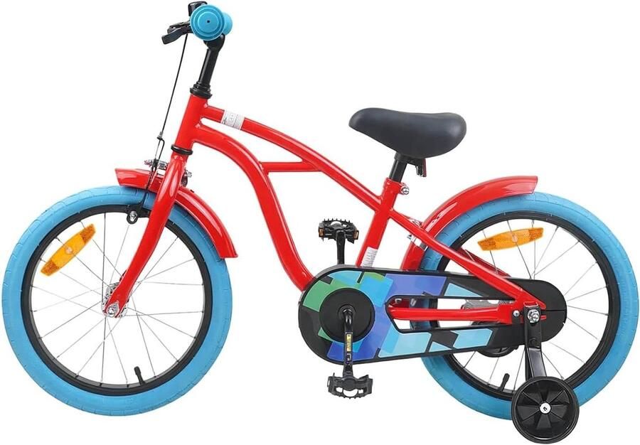 Kinderfiets Jongensfiets Peuters Buiten Spelen Klassiek Design 16 inch Rood