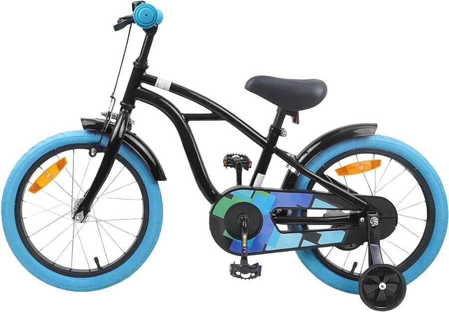 Kinderfiets Jongensfiets Peutersfiets Buiten Spelen Klassiek Design 16 inch Zwart