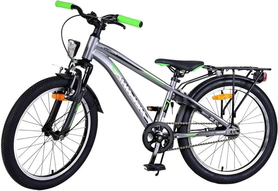 Kinderfiets Jongensfiets Veilig Fietsen Dubbele Remmen 20 inch Grijs