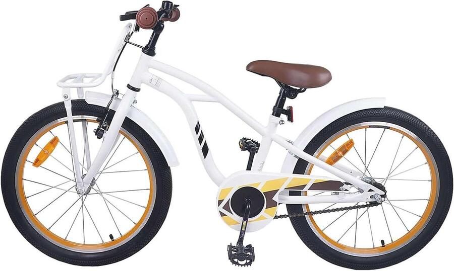 Kinderfiets sfiets sfiets Vrije Tijd Stabiel Stalen Frame 18 inch Wit