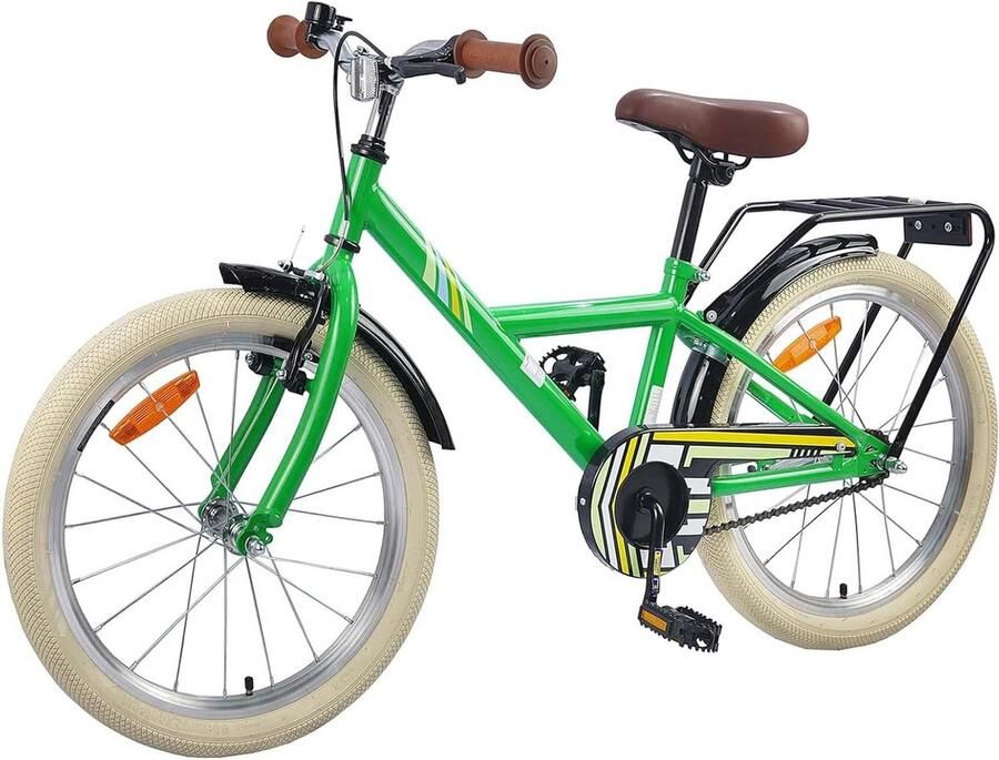 Kinderfiets Jongensmeisjesfiets Buiten spelen Stalen frame 20 inch Groen