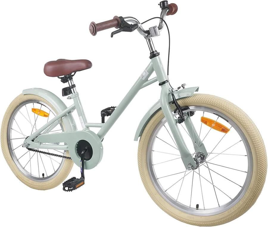 Kinderfiets Jongensmeisjesfiets Buiten Spelen Veiligheidsremconcept 18 inch Lichtgroen