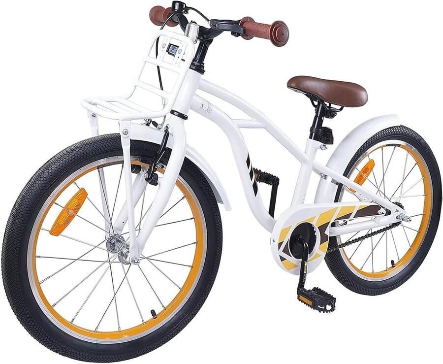 Kinderfiets Jongensmeisjesfiets Fietstraining en plezier Robuust stalen frame 20 inch Wit