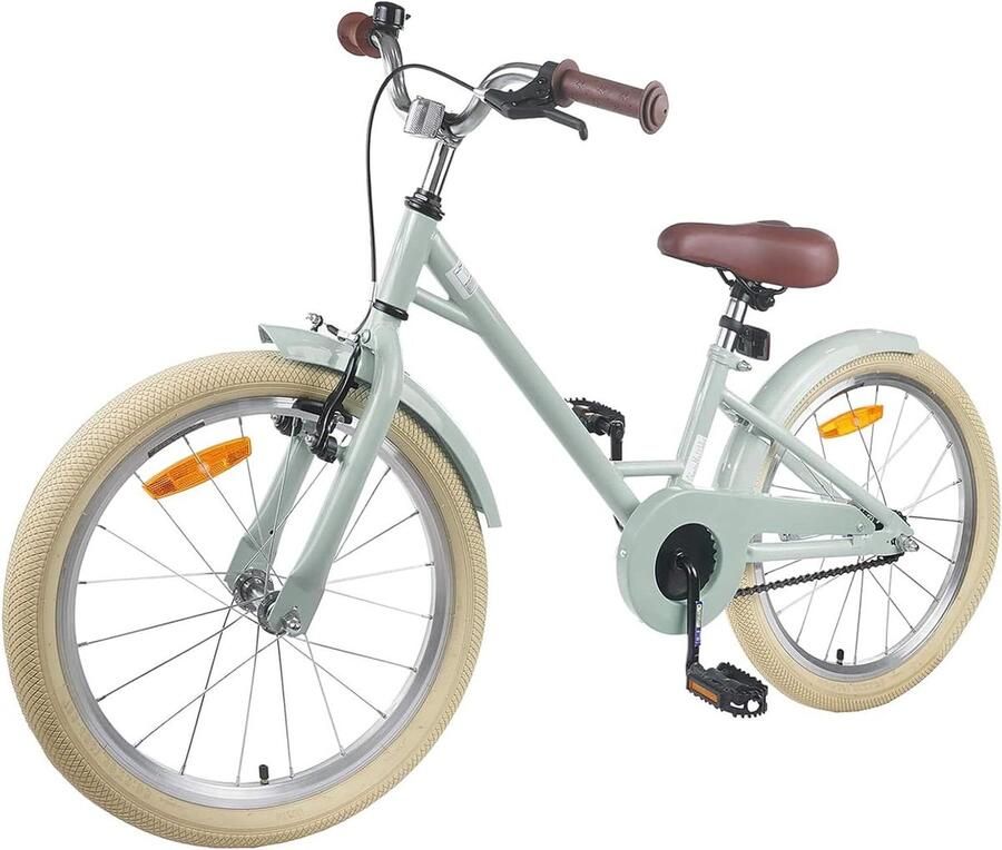 Kinderfiets Jongensmeisjesfiets Fietstraining Stabiele stalen constructie 20 inch Lichtgroen