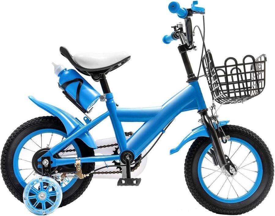 Kinderfiets 12 inch sfiets sfiets Leren Fietsen Met Steunwielen 80-95 cm Lengte Blauw