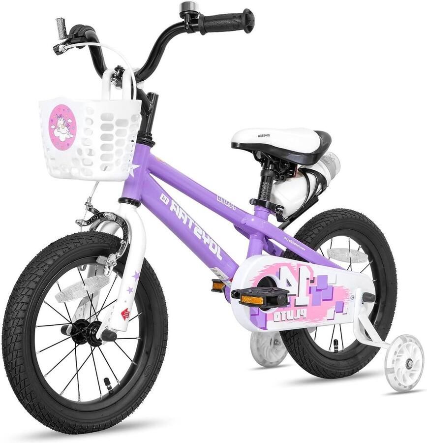 Kinderfiets sfiets sfiets Leren Fietsen Met Steunwielen 12 Inch Paars