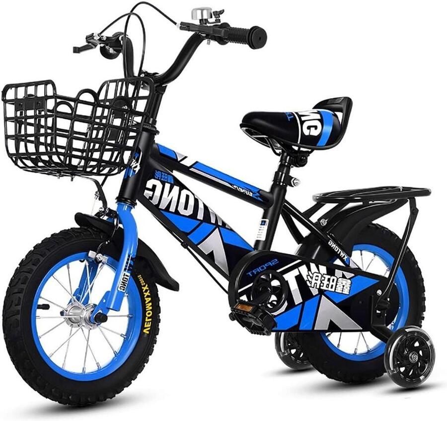 Kinderfiets Jongensmeisjesfiets Leren Fietsen Stabiele Driehoek Structuur 12 inch Blauw