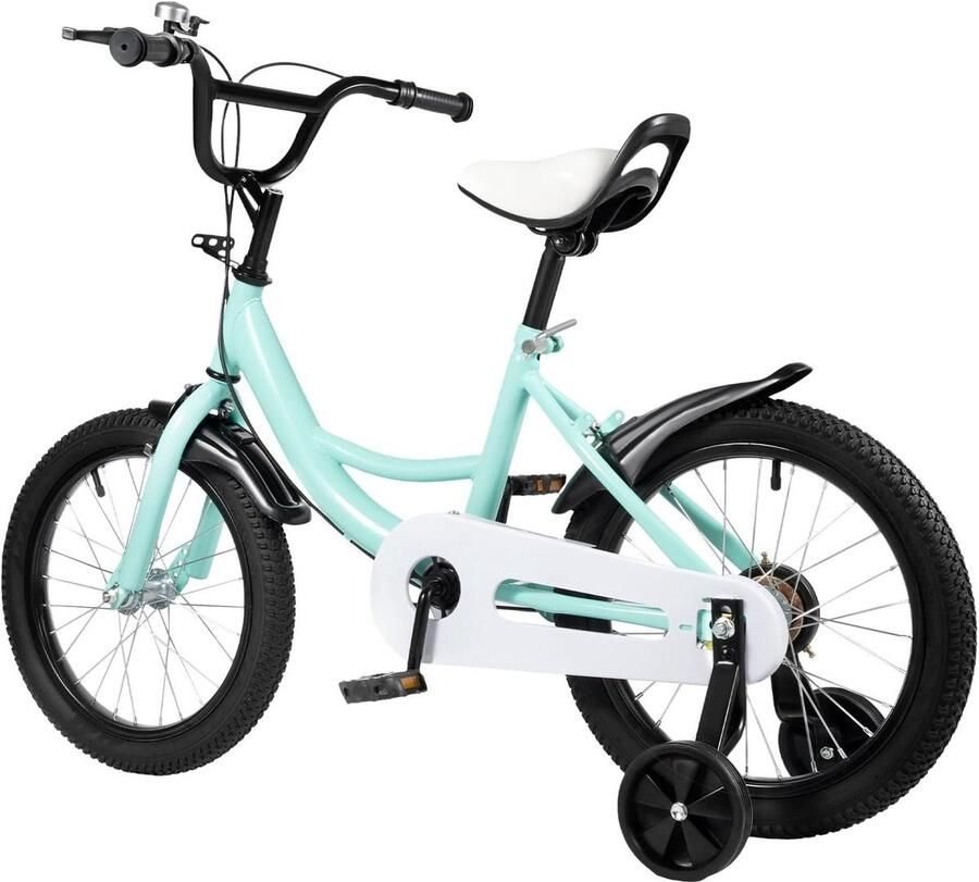 Kinderfiets Jongensmeisjesfiets Leren Fietsen Verstelbaar Zadel 16 Inch Groen