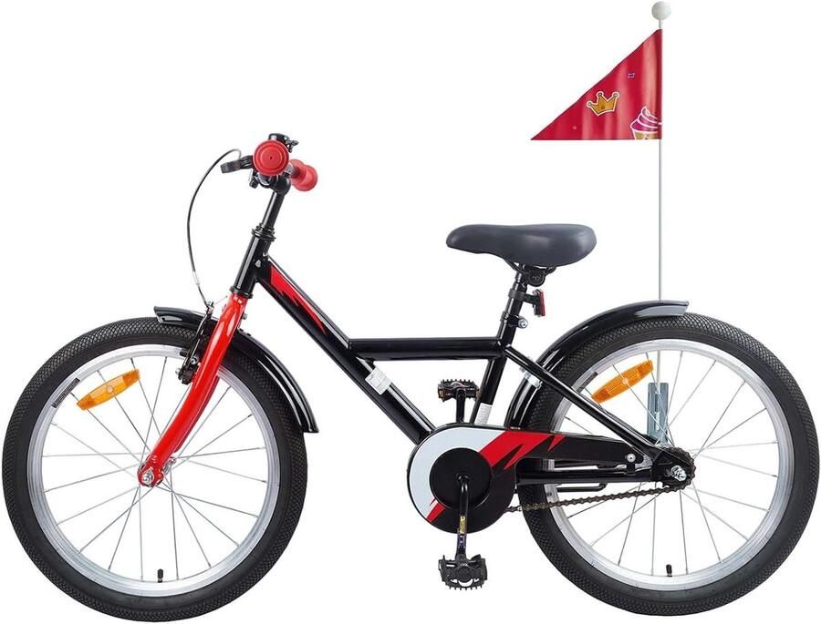 Kinderfiets sfiets sfiets Leren Fietsen Verstelbaar Stuur Zitting 18 inch Zwart